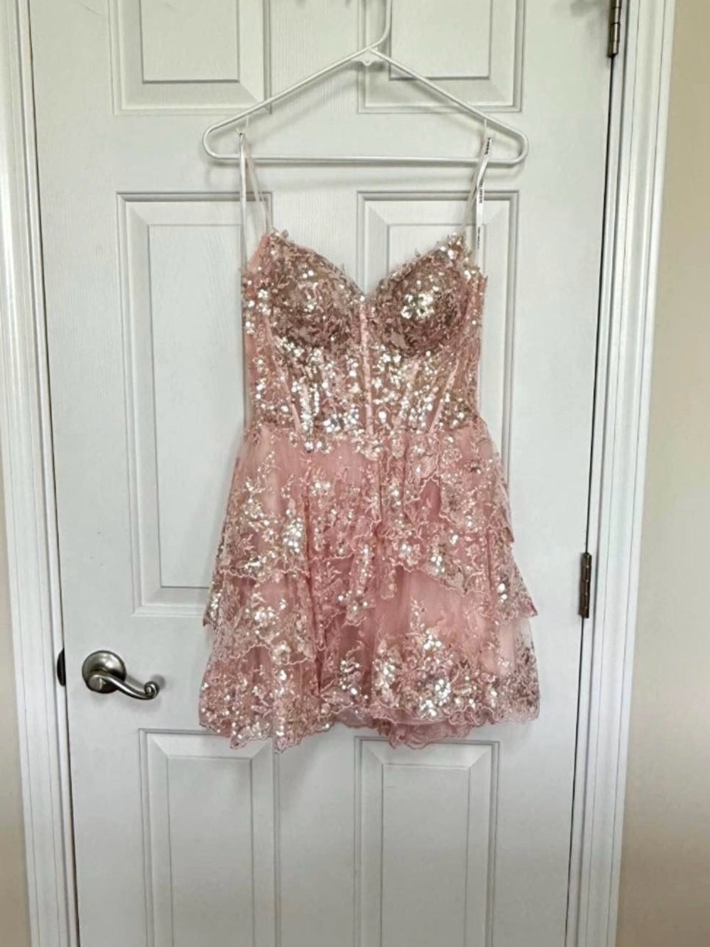 Sherri Hill Blush Sequin Dress